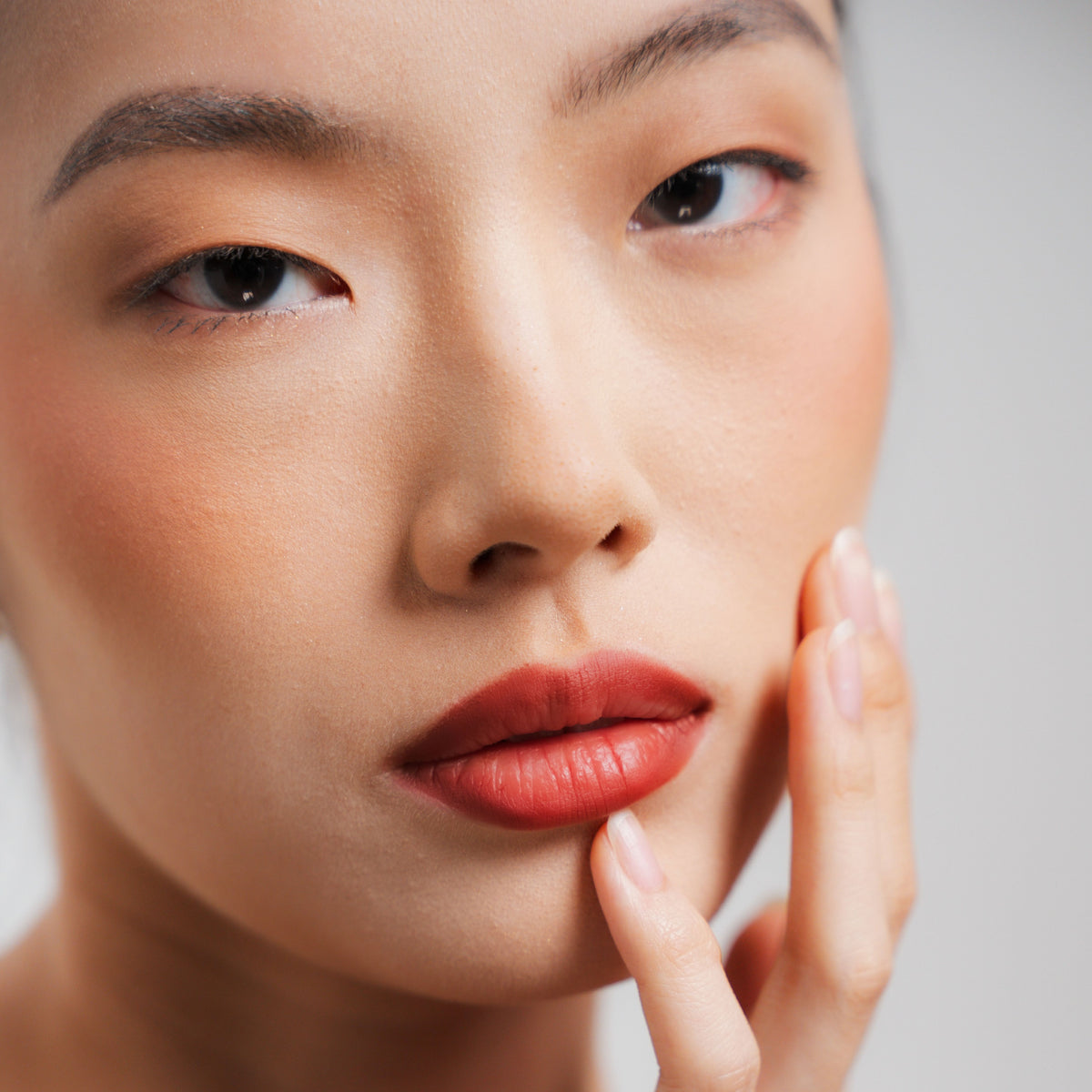 Soft Blur Lip Liner in Runway on fair skin
